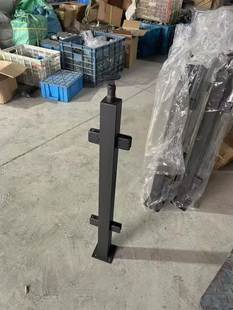 Black PVD square stainless steel post for a glass balustrade