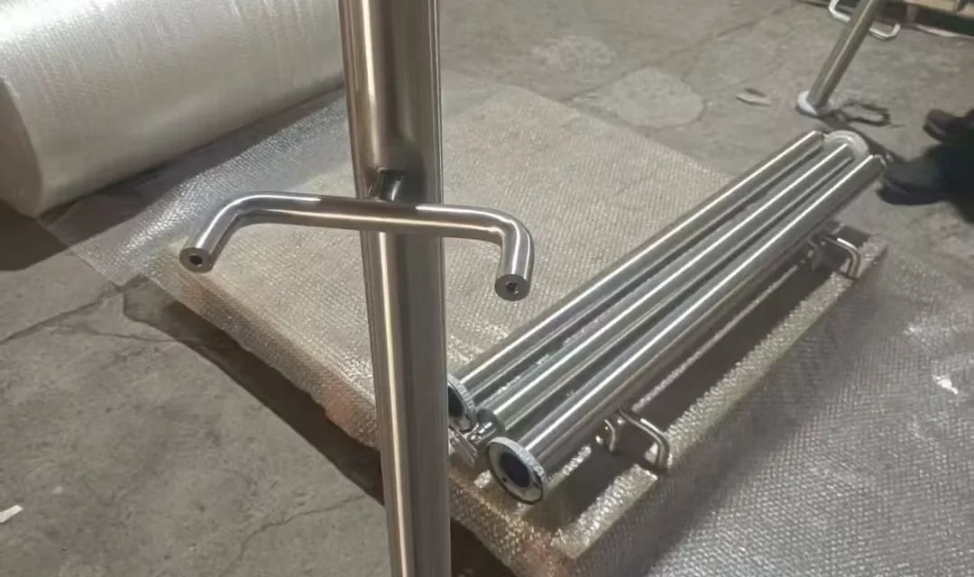 Brushed Stainless Steel Railing Post Surface Roughness: Ra, Grain and Finish Samples